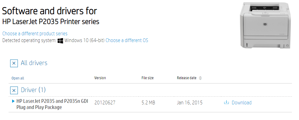 driver hp 2035 download