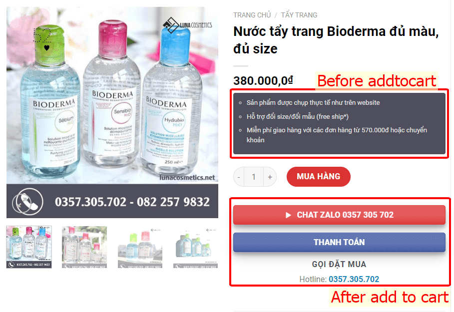 Thêm đoạn mã Before add to cart và After add to cart 6 before add to cart và after add to cart Woocommerce