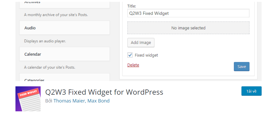 Q2W3 Fixed Widget plugin cố định sidebar tốt nhất cho wordpress