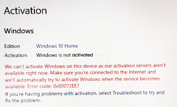 error 0x80072ee7 windows 10