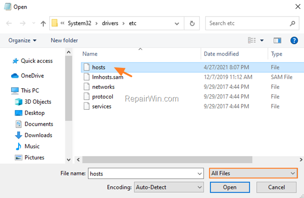 block sites hosts file