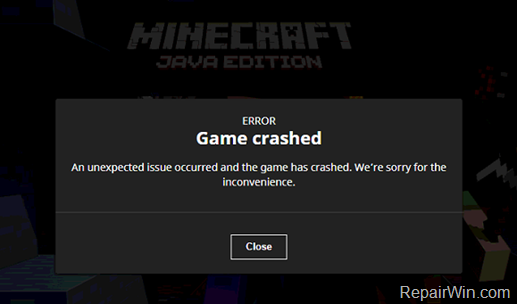 Minecraft Game Crashed
