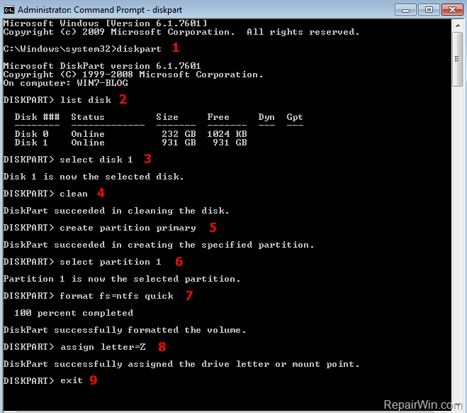 DiskPart has encountered an error: The parameter is incorrect