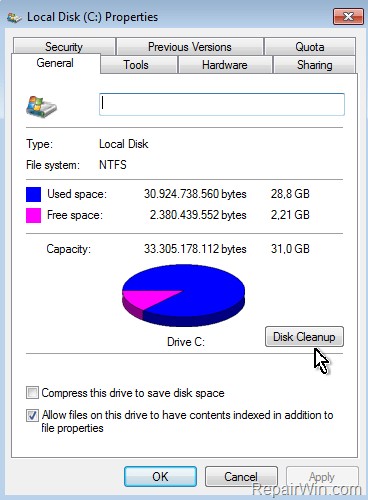 disk cleanup