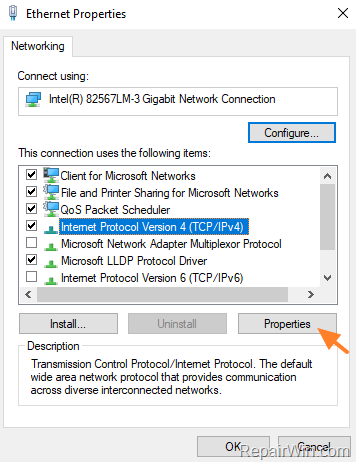 change tcp-ip v4