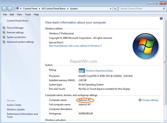 How to Find Computer Name on Window