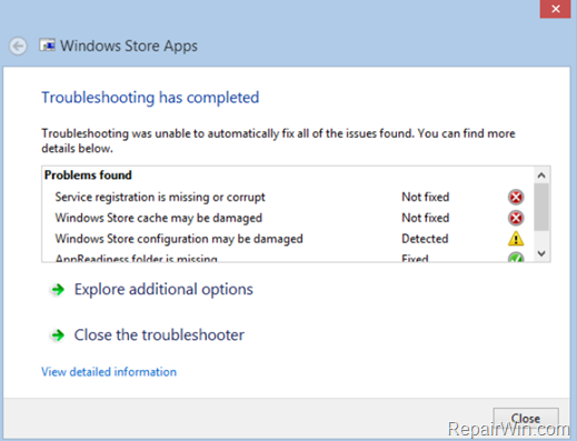 Windows Store Cache may be Damaged - Windows 10