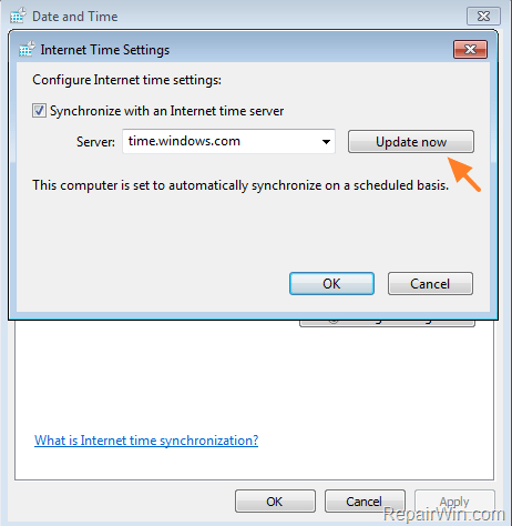 update internet time