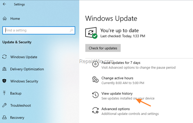 View Update History