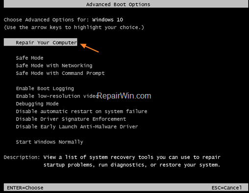 Repair your Computer in Windows 10