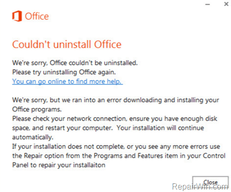windows 10 remove office 365 account i no longer have access to