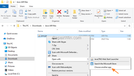 Cannot Open Java JAR files - Unable to Install Java