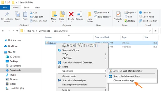 Cannot Open Java JAR files - Unable to Install Java