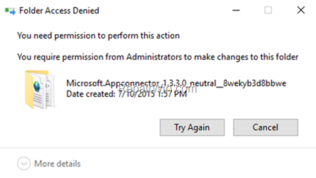 FIX: You need permission to perform this action