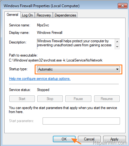 start windows firewall