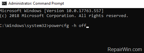 Disable Hibernate Windows 10