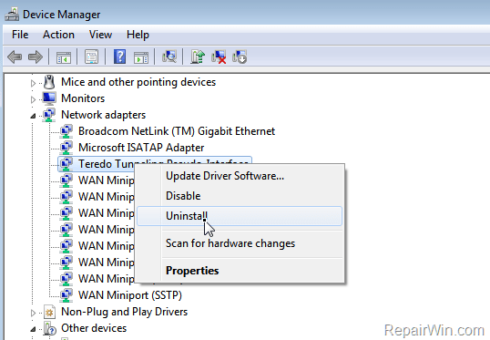 Cannot Start Teredo fix