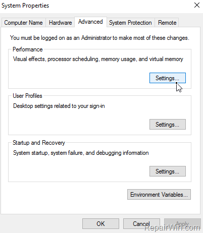 modify virtual memory