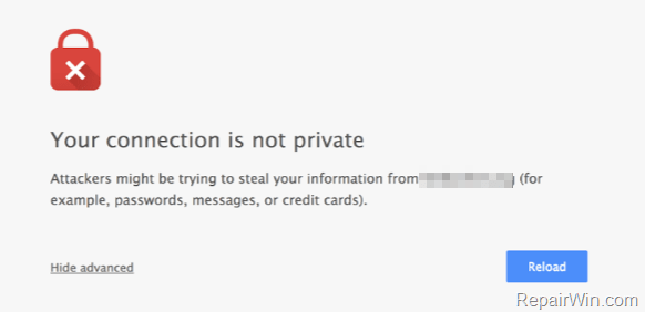 your connection is not private