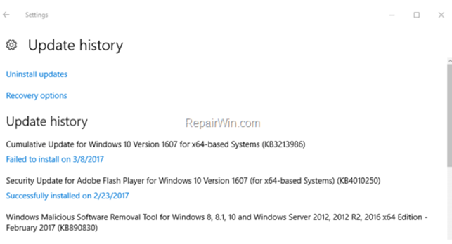 Windows 10 KB4056892 Update Fails