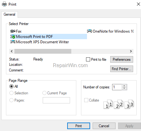 Print to PDF