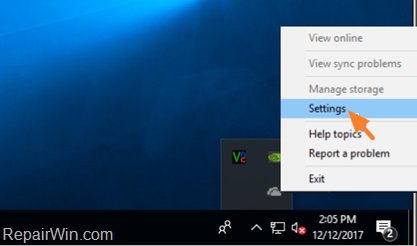 onedrive settings