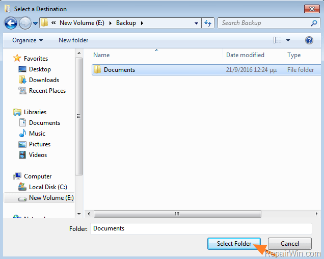 move my documents folder