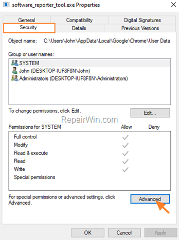 disable software_reporter_tool.exe