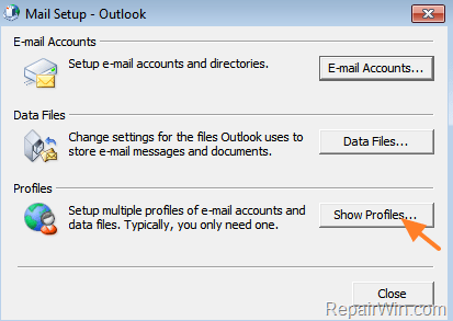 Create Secondary Outlook Profile