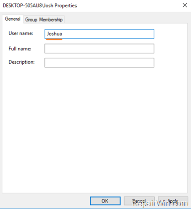 change username windows