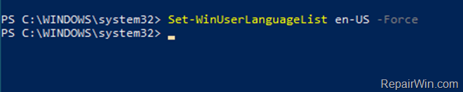Reset Default Display Language in Windows 10