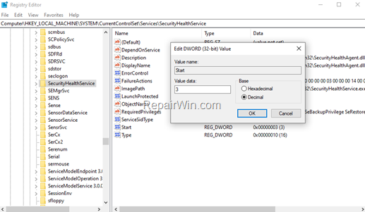 Enable Defender Antivirus in Registry