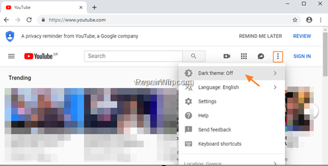YouTube Dark Theme