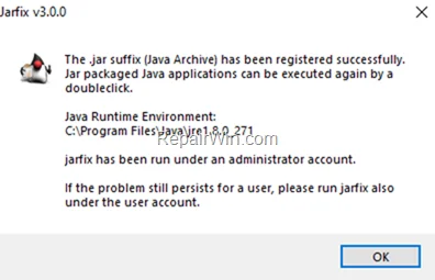 Fix Java JAR file association