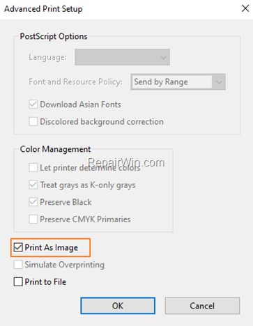 Print PDF as Image