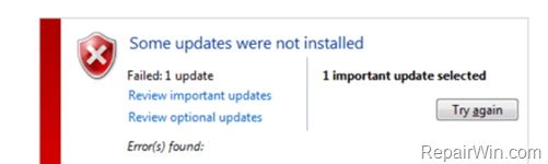 KB4103718 KB4103712 Update Fail to Install - fix