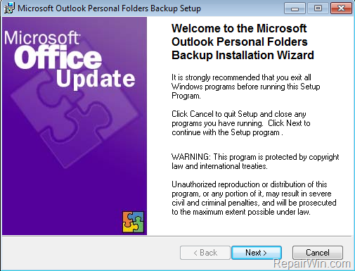 auto backup outlook 2007