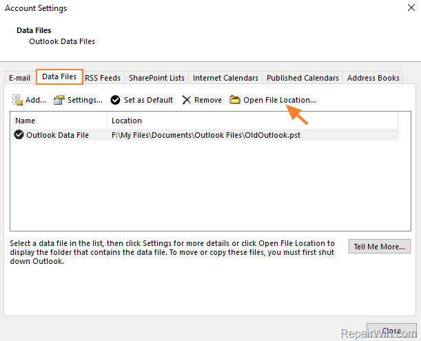 Backup Outlook