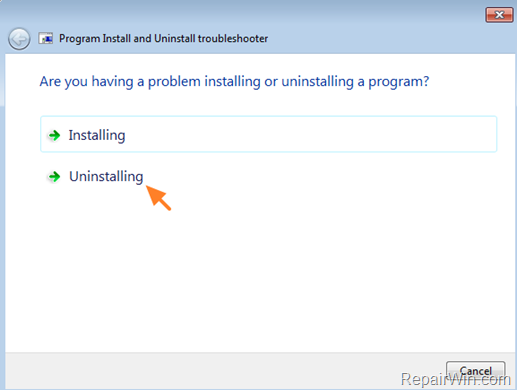 Program Install & Uninstall Troubleshooter