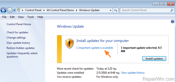 view important updates