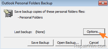 schedule outlook backup