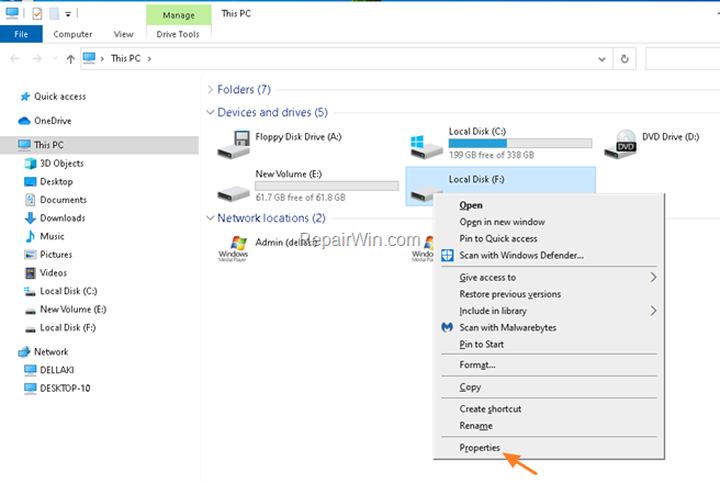 Modify Drive Properties