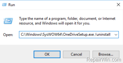Uninstall OneDrive 64bit