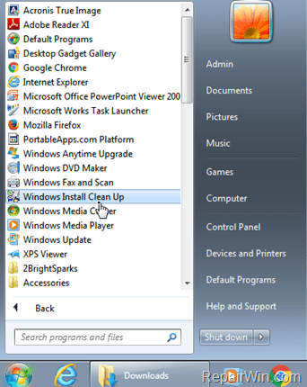 Windows Install Clean Up