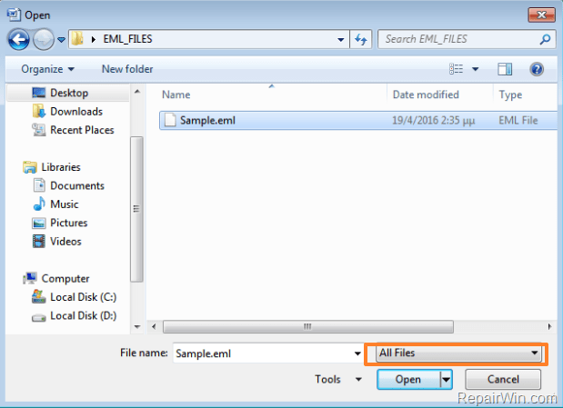open view .eml files