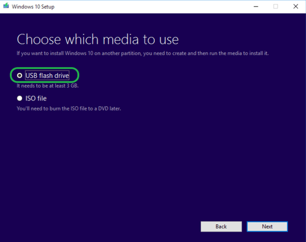 windows 10 usb drive