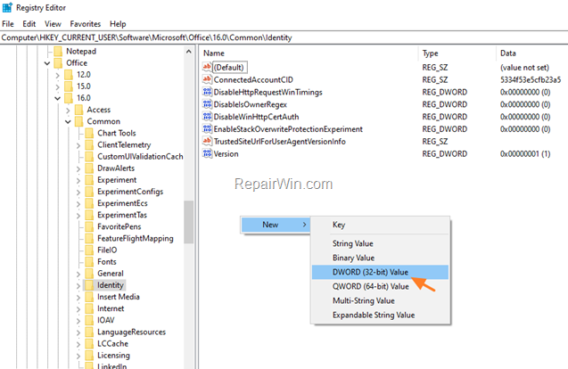 Disable Modern Authentication