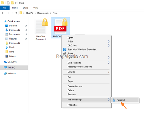 how to disable efs encryption