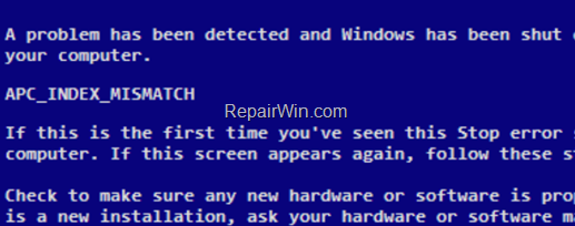 FIX: APC_INDEX_MISMATCH BSOD Error in Windows 10 (Solved) – Qnet88