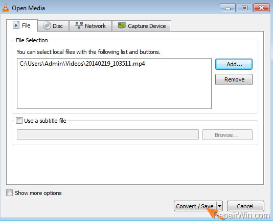save rotated video vlc